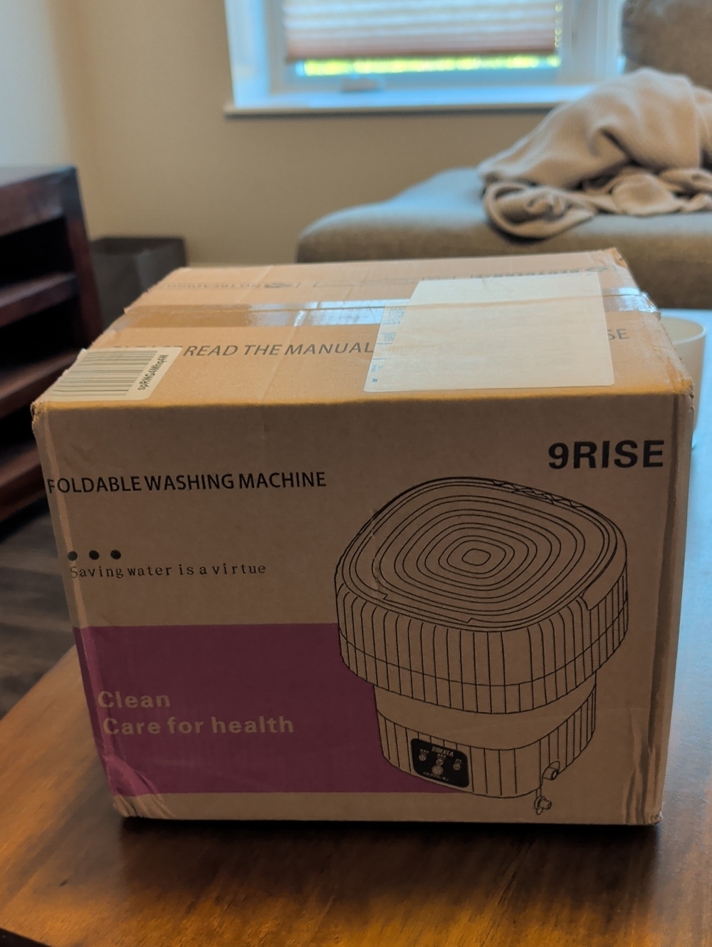 9RISE Foldable Washing Machine - Brown Box with Pink Accent
